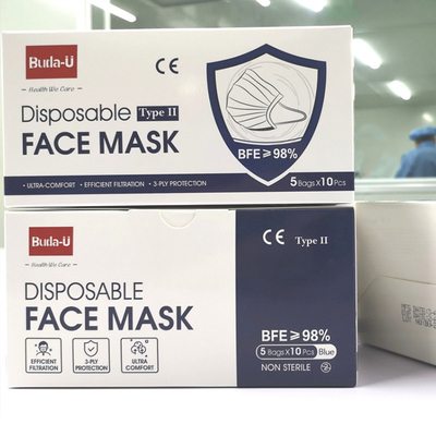 17.5x9.5cm 98% minimale BFE medizinische Gesichtsmaske Wegwerf für Drugstore und Supermarkt