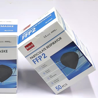 5 der Wegwerf-des Respirator-FFP2 Schichten Masken-, nichtgewebte Gesichtsmaske, CER bestätigten FFP2 Atemschutzmaske, schwarzen Prägungsdruck