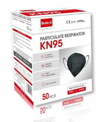 Nichtgewebte schwarze KN95 Gesichtsmaske, Maske des Respirator-KN95, Schutz-Niveau an KN95