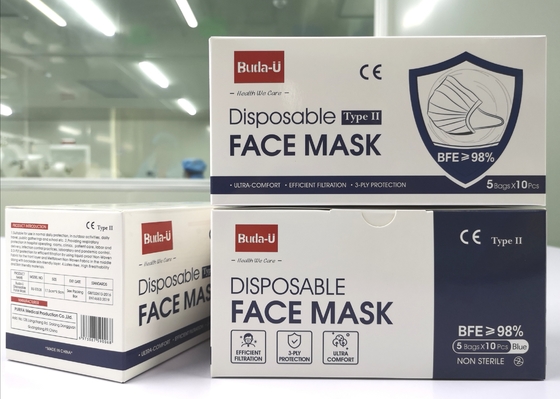 Medizinische schützende Gesichtsmaske Buda-Uerwachsen-3PLY für Niveau II Covid ASTM