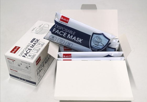 Medizinische Wegwerfgesichtsmaske Buda-U, Wegwerf-Standardgesichtsmaske 3PLY Gesichtsmaske FDAs ASTM F2100