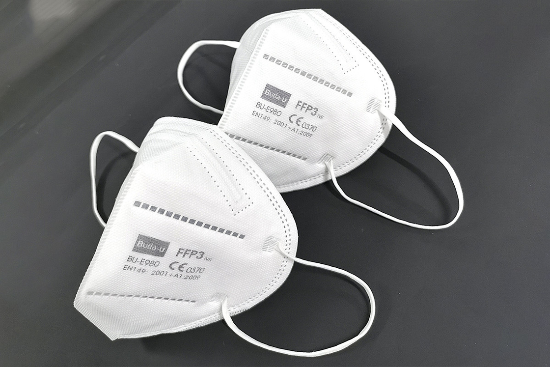 Gesichtsmaske-Respirator Buda-U FFP3, Partikel FFP3, die Halbmaske mit der CER Bescheinigungs-faltenden Art, weiß filtern