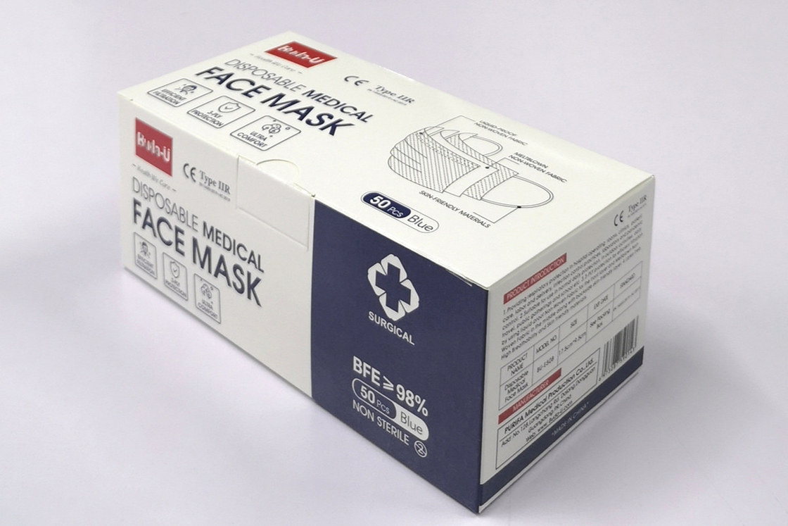 3 der chirurgischen nichtgewebten Schichten Gesichtsmaske-, schützende Gesichtsmaske mit Earloops, FDA-CER Bescheinigung