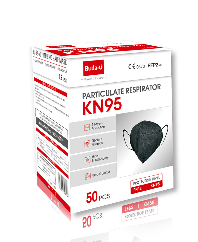 Faltbare schwarze Maske des Respirator-KN95, Schutzmaske FDA-CER Bescheinigung des Respirator-KN95