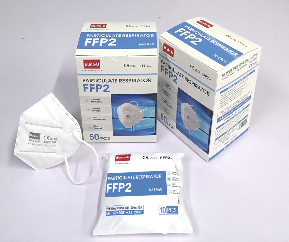 Weißes Wegwerf-Earloop Respirator-Maske der Gesichtsmaske-FFP2 mit CER Bescheinigung und FDA-Ausrichtung